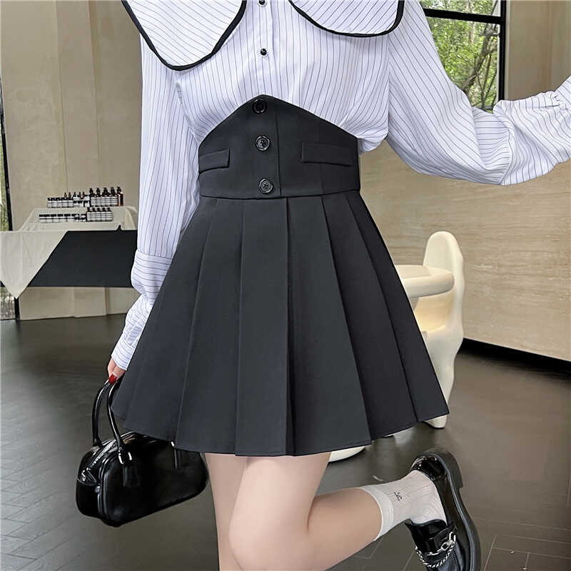 【bottoms】AラインスーツプリーツスカートG22474