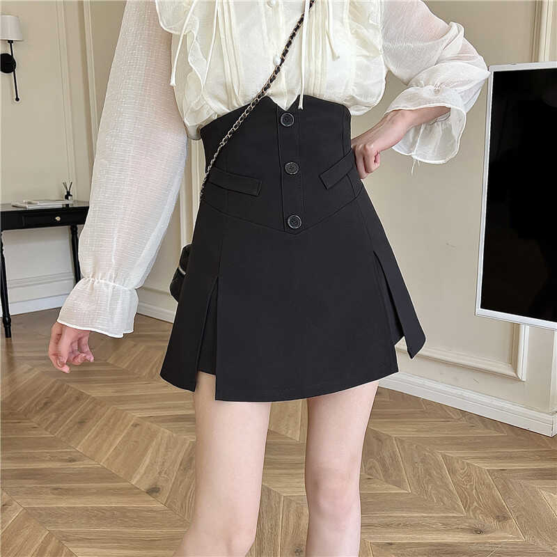 【bottoms】AラインスリットスーツスカートG22476