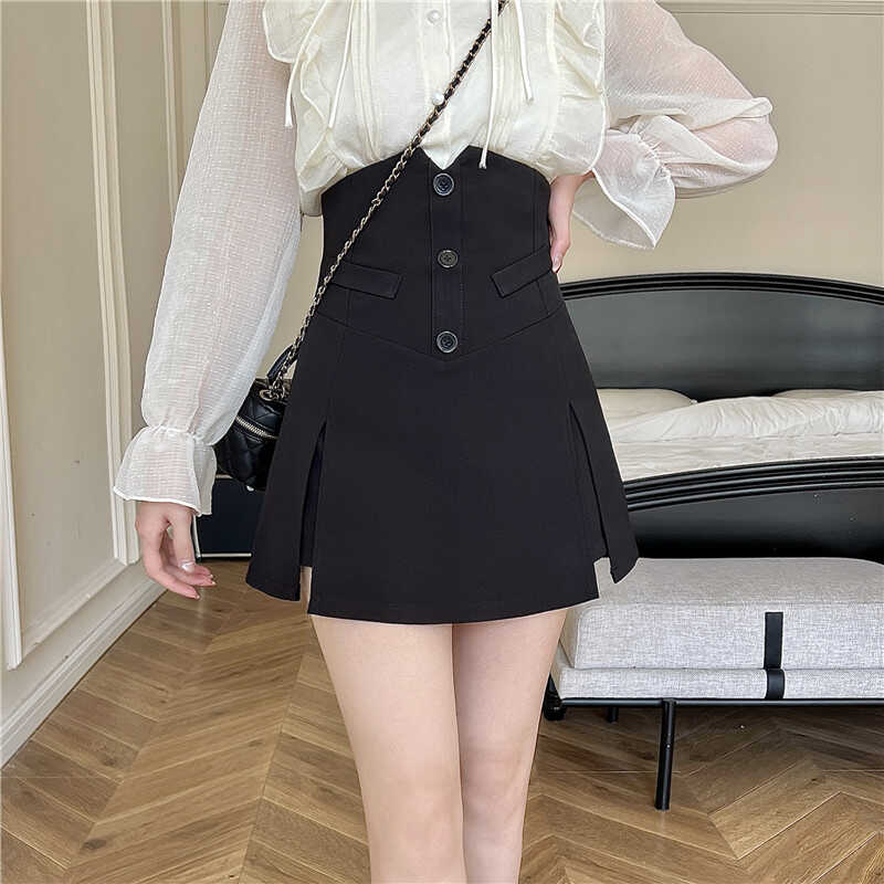 【bottoms】AラインスリットスーツスカートG22476