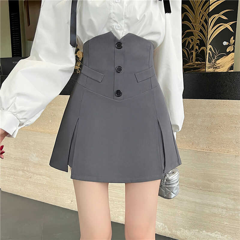 【bottoms】AラインスリットスーツスカートG22476