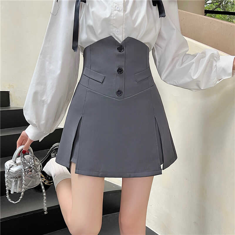 【bottoms】AラインスリットスーツスカートG22476