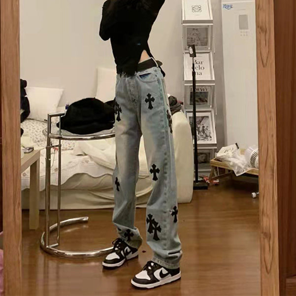 【bottoms】ハイウエストデニムパンツG22486