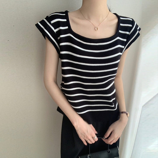【tops】スクエアネックニットトップスG22503