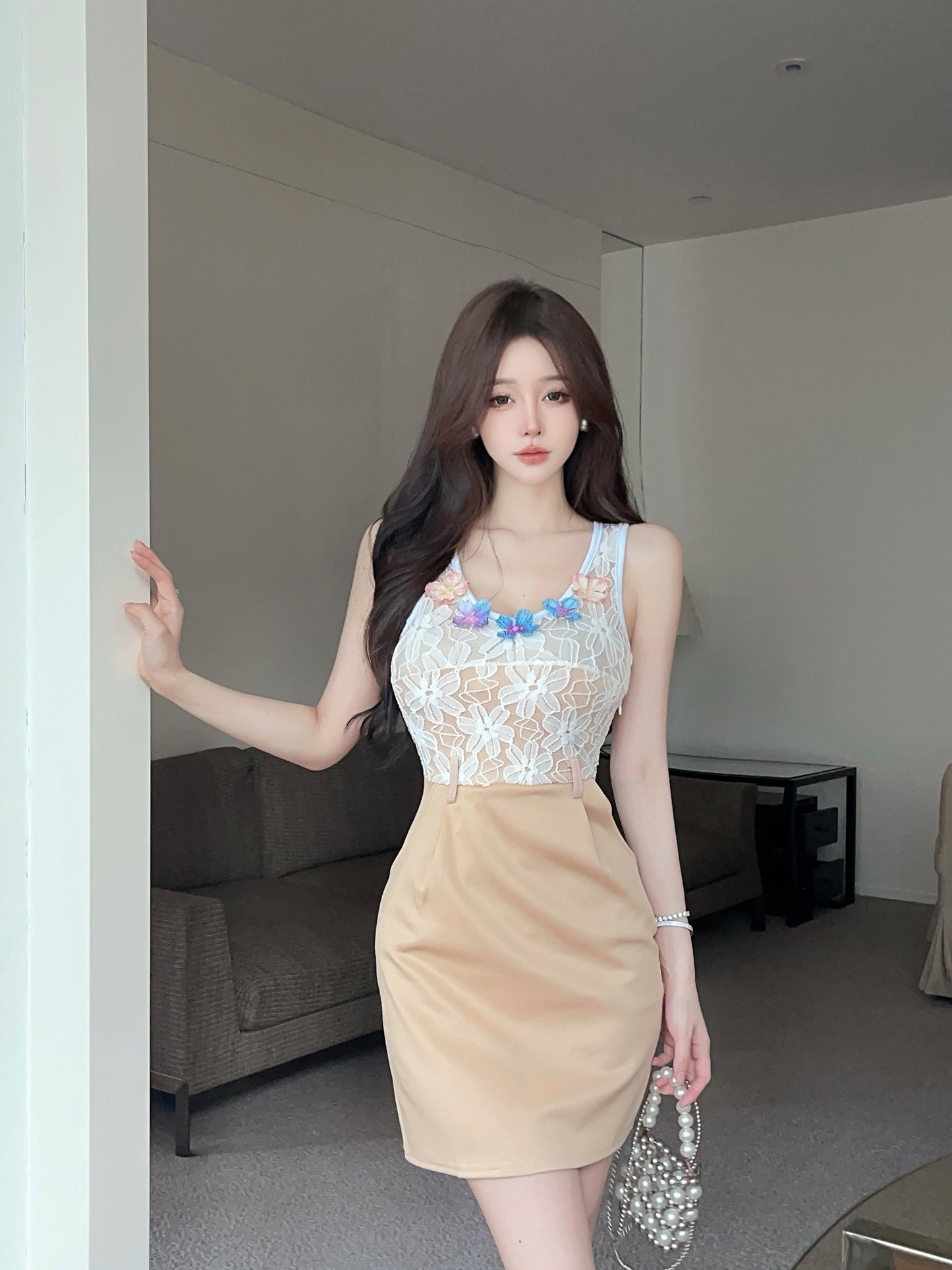 【dress】切り替えノースリーブデートワンピースG22510