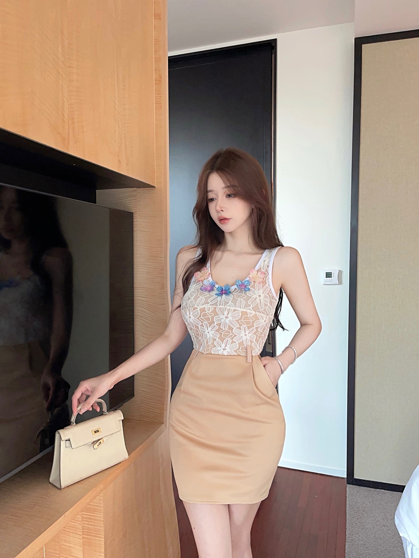 【dress】切り替えノースリーブデートワンピースG22510