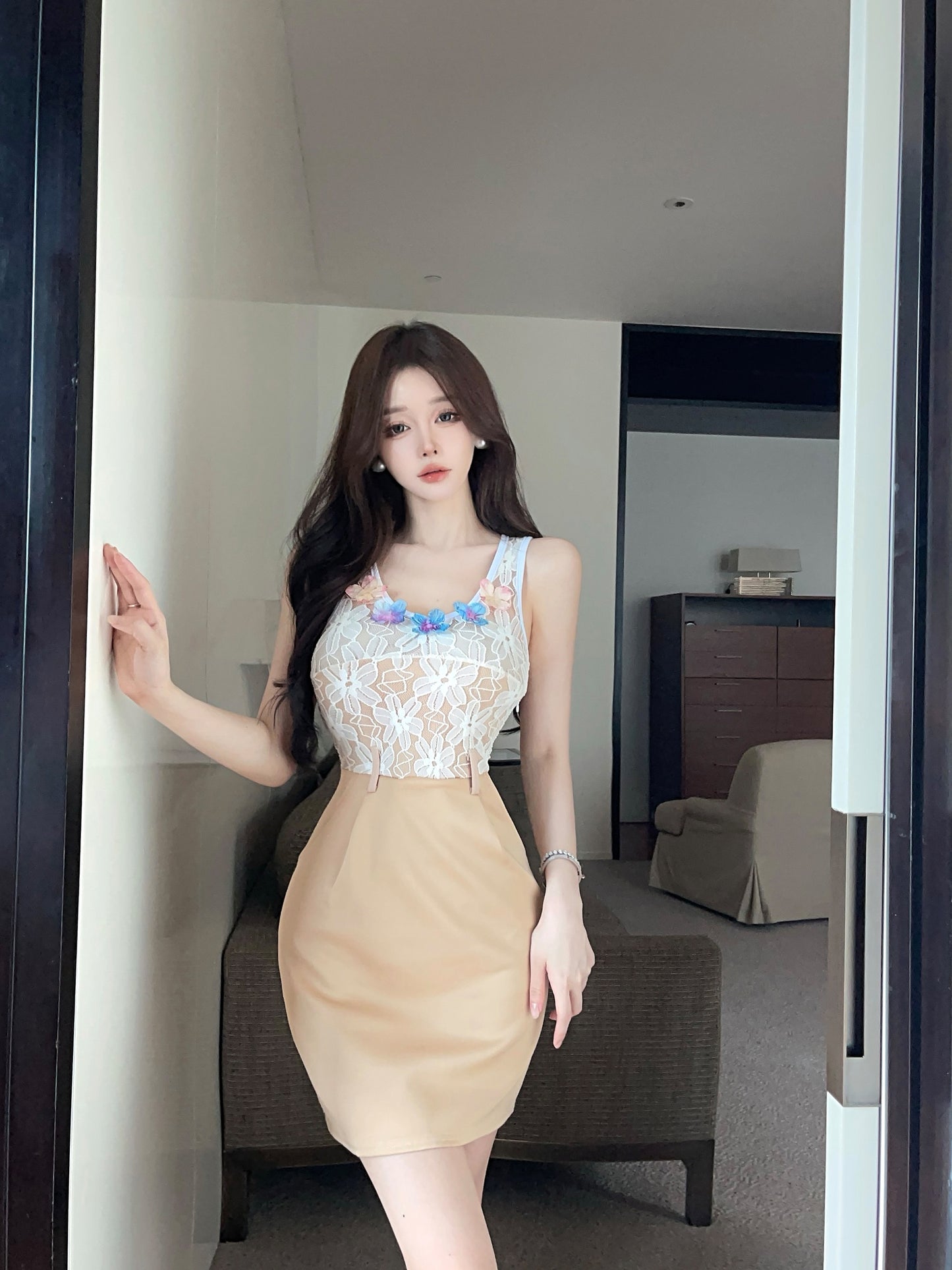 【dress】切り替えノースリーブデートワンピースG22510