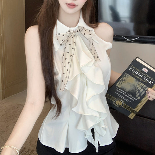 【tops】POLOネックノースリーブブラウスG22519