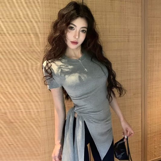 【tops】デザインスリットTシャツG22561