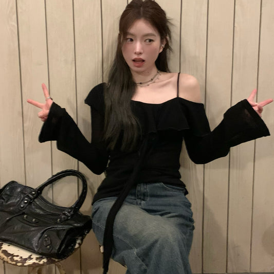 【tops】薄手長袖ニットTシャツG22565