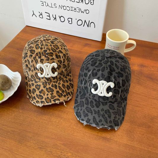 【小物】3色ヒョウ柄ベースボール キャップG22582