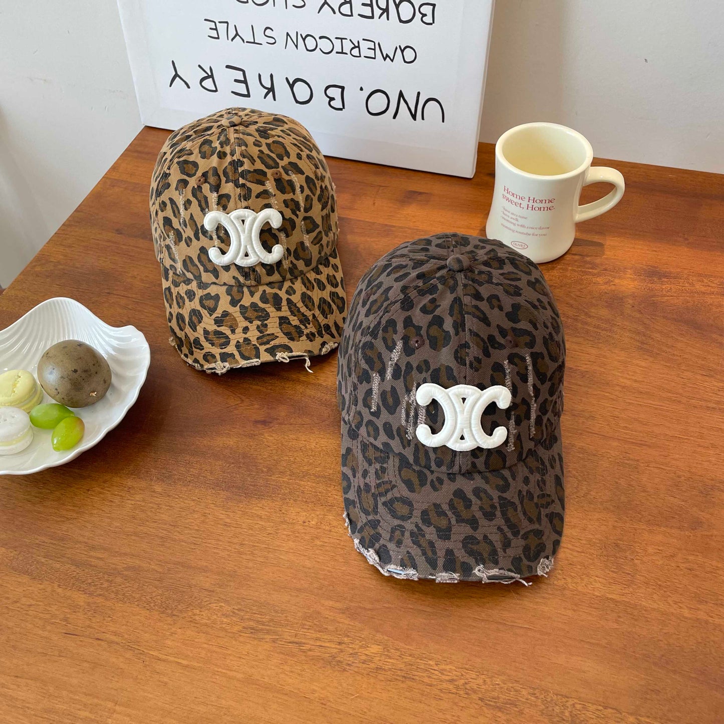 【小物】3色ヒョウ柄ベースボール キャップG22582