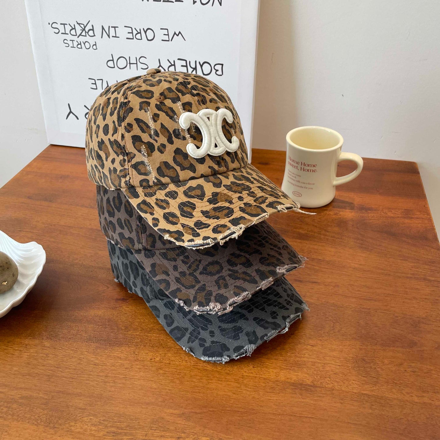 【小物】3色ヒョウ柄ベースボール キャップG22582