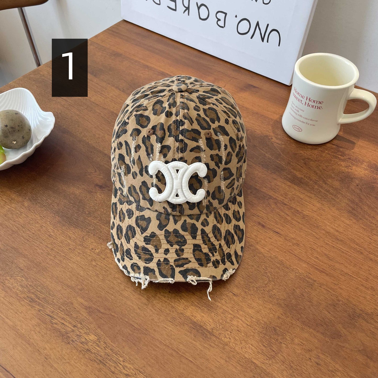 【小物】3色ヒョウ柄ベースボール キャップG22582