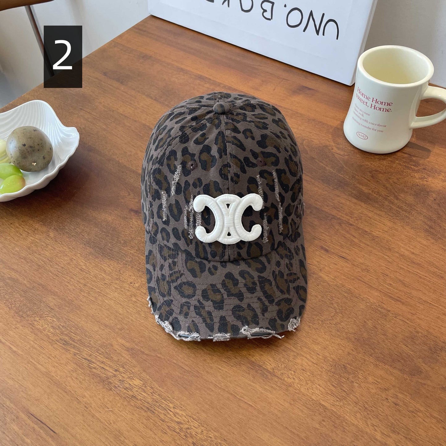 【小物】3色ヒョウ柄ベースボール キャップG22582