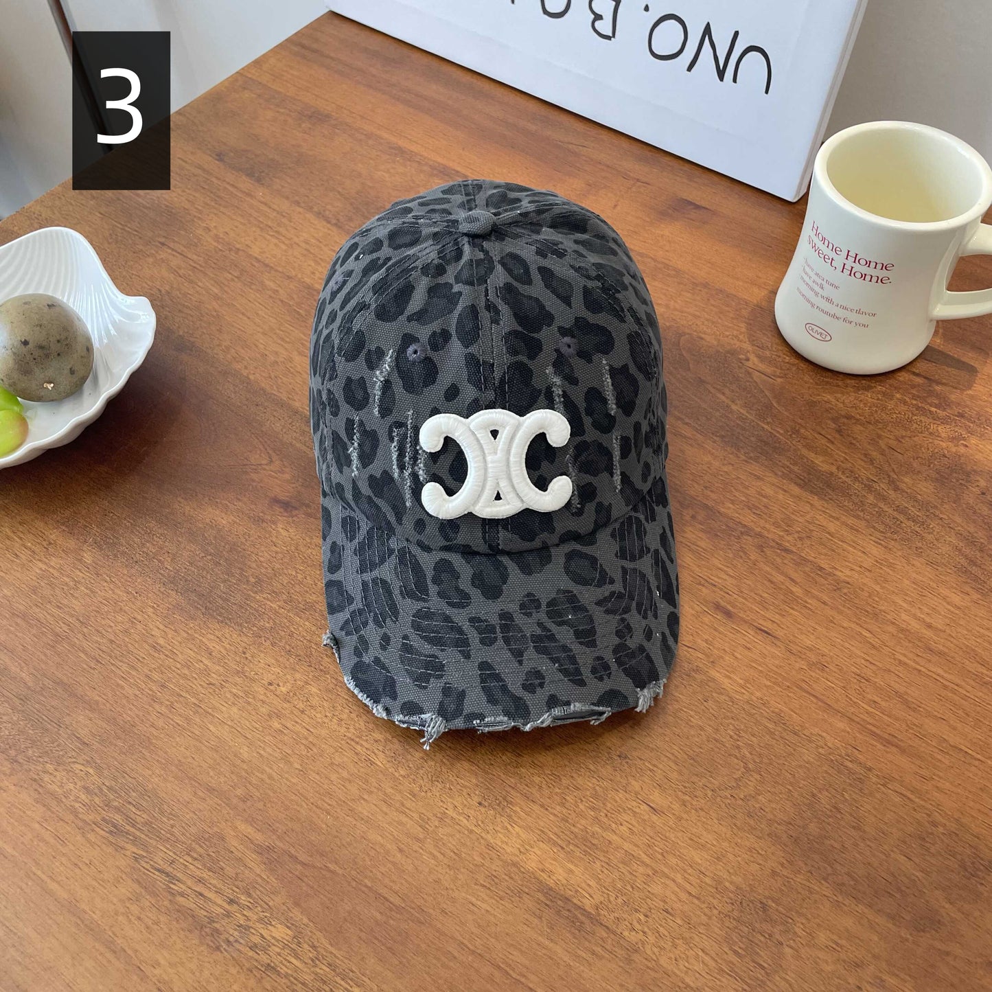 【小物】3色ヒョウ柄ベースボール キャップG22582