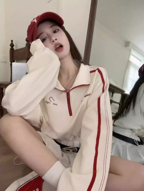 【tops】スタンドネック長袖パーカーG22696