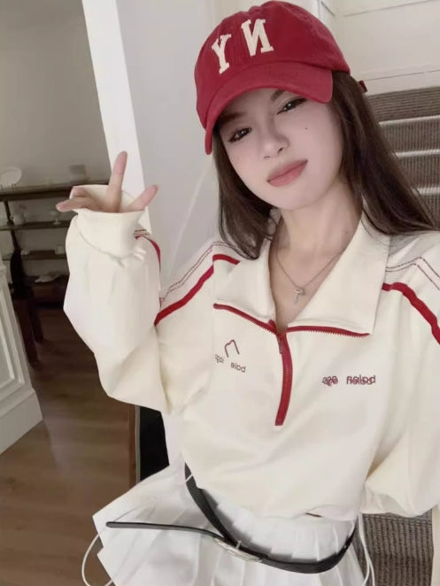 【tops】スタンドネック長袖パーカーG22696