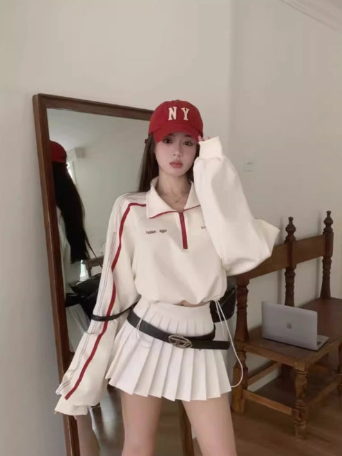 【tops】スタンドネック長袖パーカーG22696