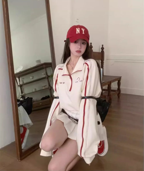 【tops】スタンドネック長袖パーカーG22696