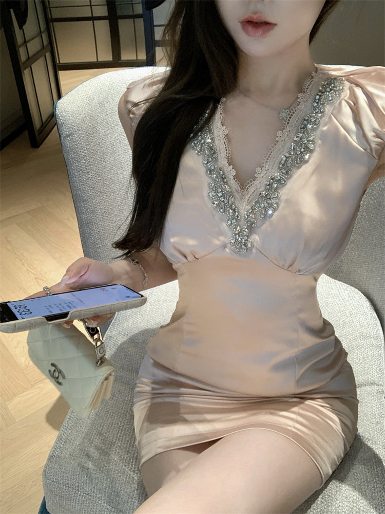 【dress】VネックダイヤモンドデートワンピースG22769