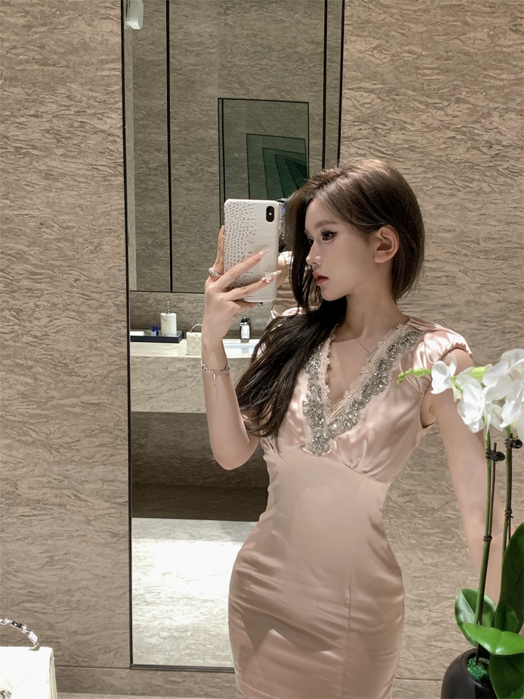 【dress】VネックダイヤモンドデートワンピースG22769