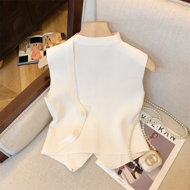 【tops】レースVネックノースリーブチョッキG22772