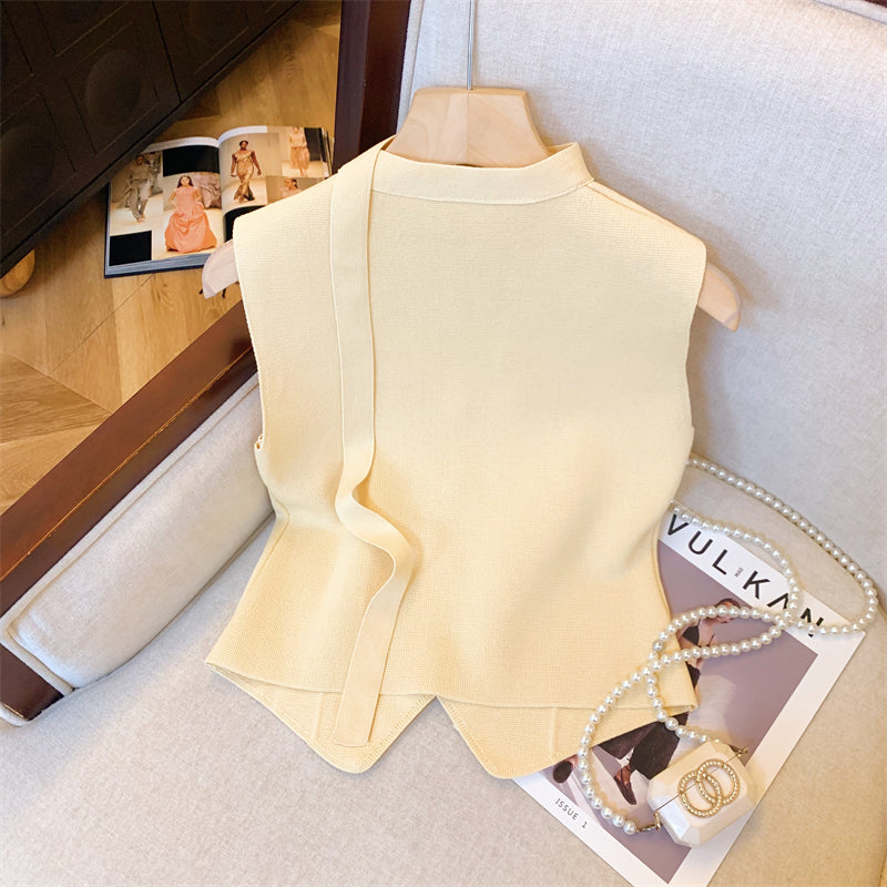 【tops】レースVネックノースリーブチョッキG22772