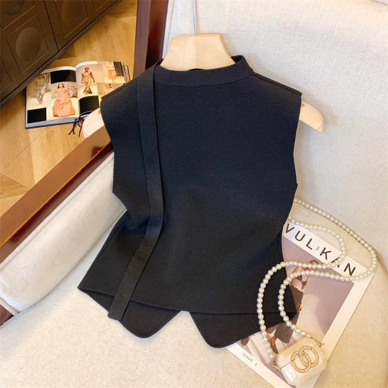 【tops】レースVネックノースリーブチョッキG22772