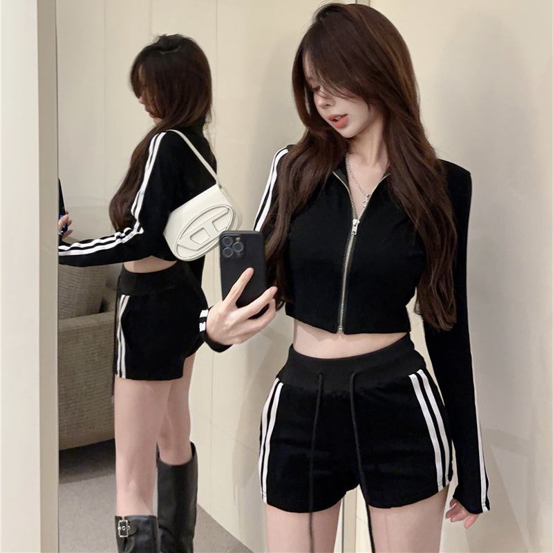 【set】ファッションアウター+ショートパンツ２点セットG22775