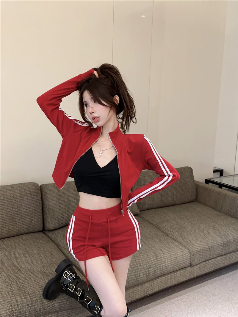 【set】ファッションアウター+ショートパンツ２点セットG22775