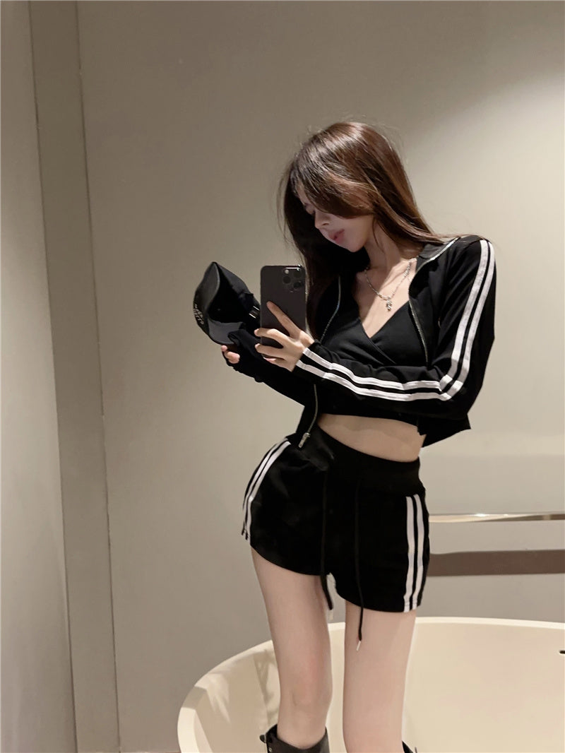 【set】ファッションアウター+ショートパンツ２点セットG22775