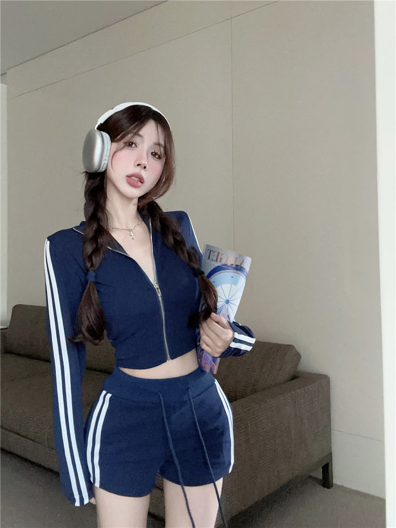 【set】ファッションアウター+ショートパンツ２点セットG22775