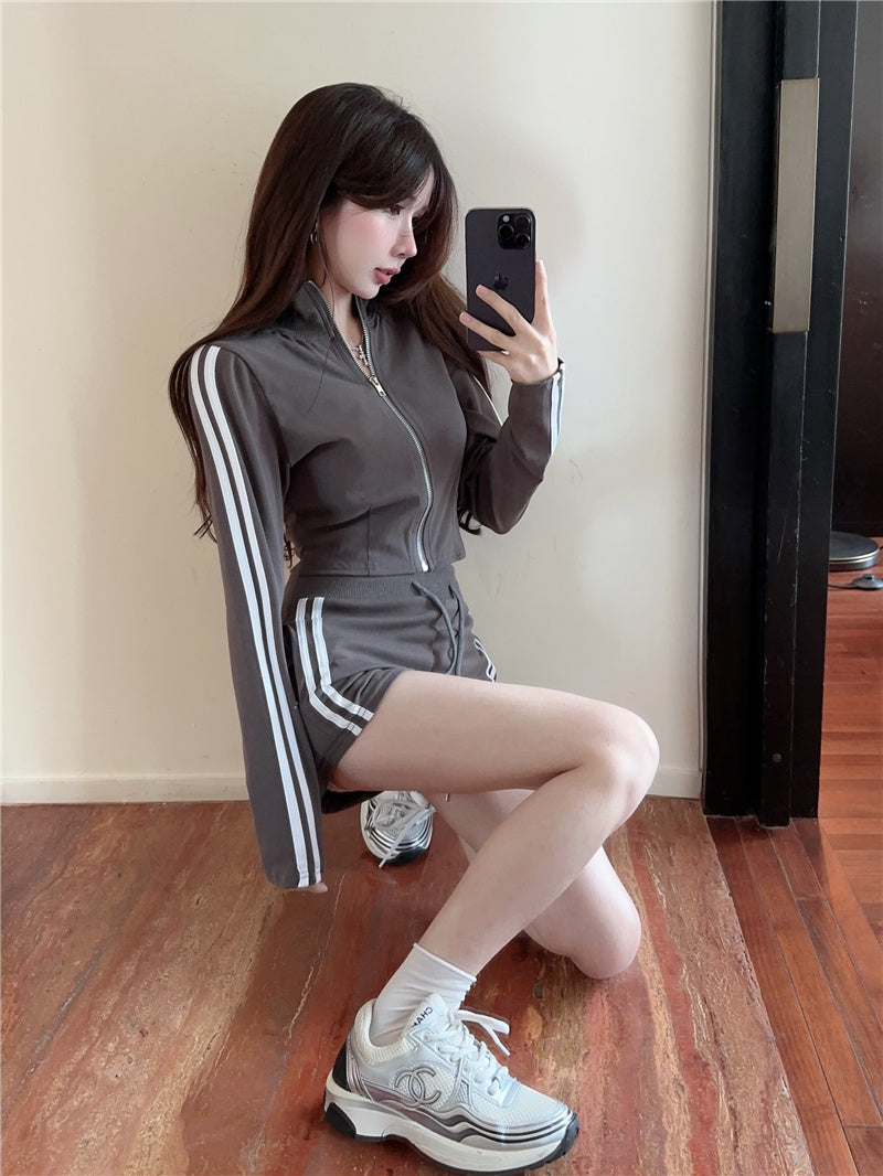 【set】ファッションアウター+ショートパンツ２点セットG22775