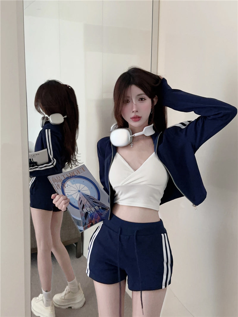 【set】ファッションアウター+ショートパンツ２点セットG22775