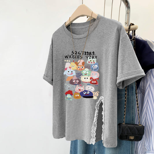 【tops】6色スリットTシャツG22807