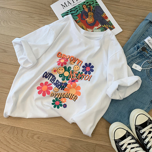【tops】プリント半袖TシャツG22811