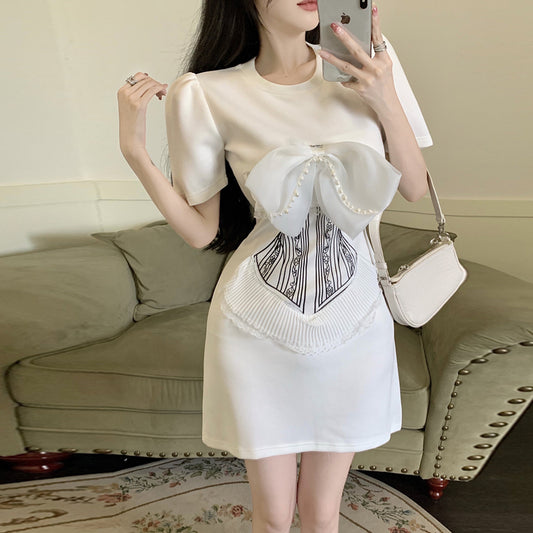 【dress】リボン無地デートワンピースG22823