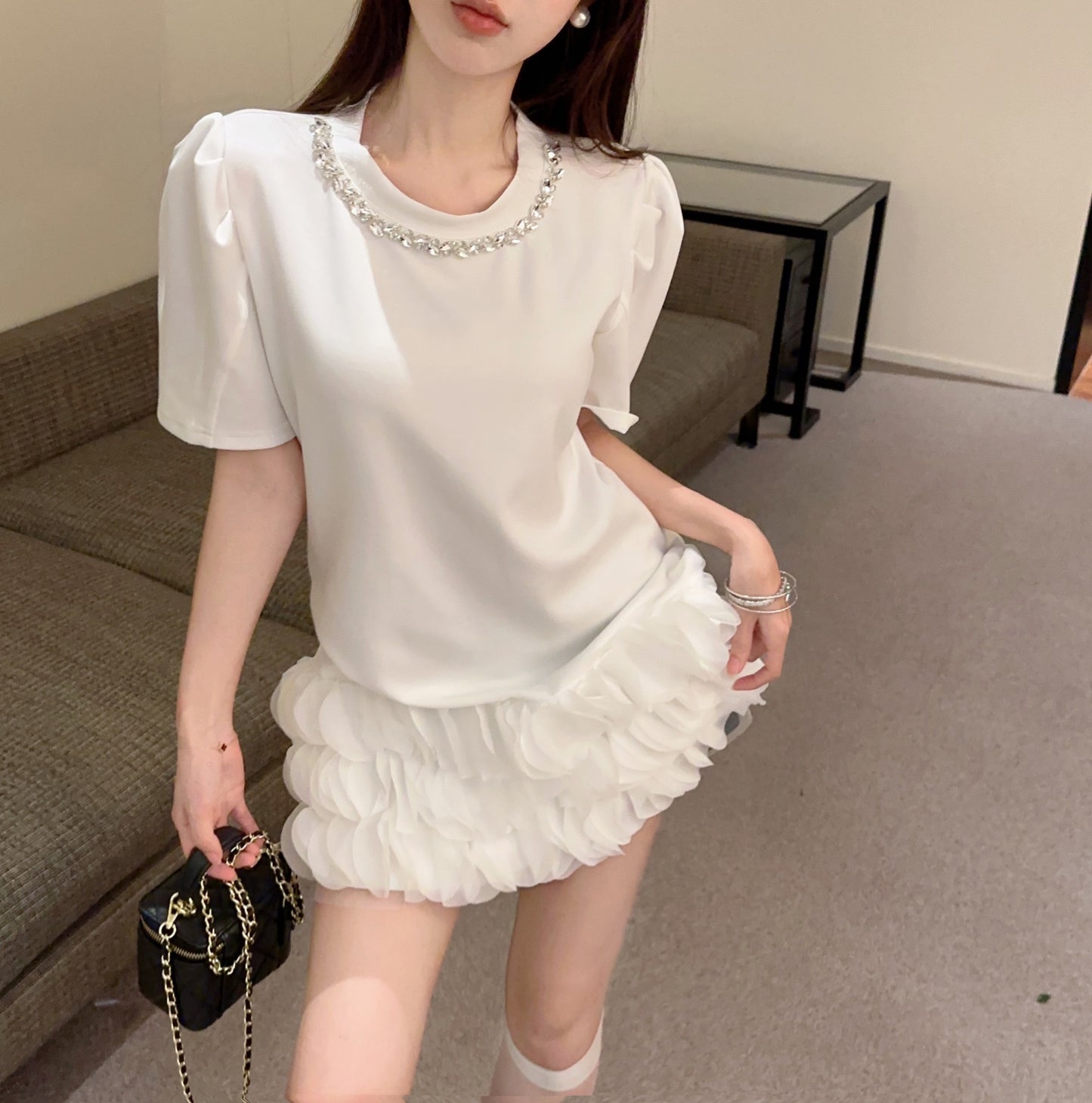 【dress】ラウンドネックデートワンピースG22824