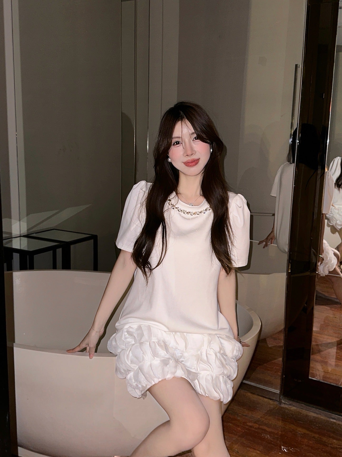 【dress】ラウンドネックデートワンピースG22824