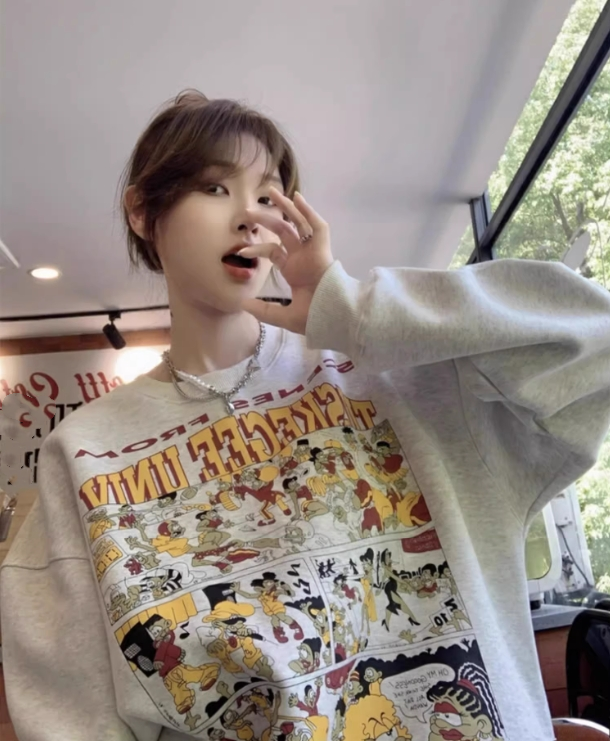 【tops】カートゥーン長袖パーカーG22849