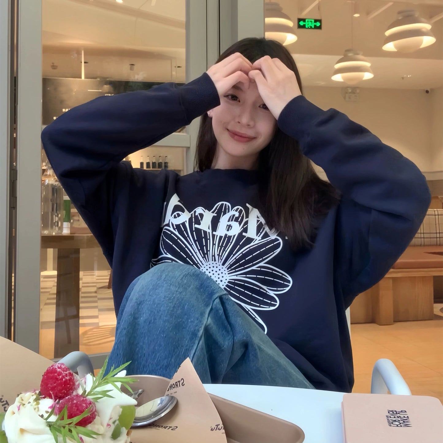 【tops】ラウンドネック長袖パーカーG22853