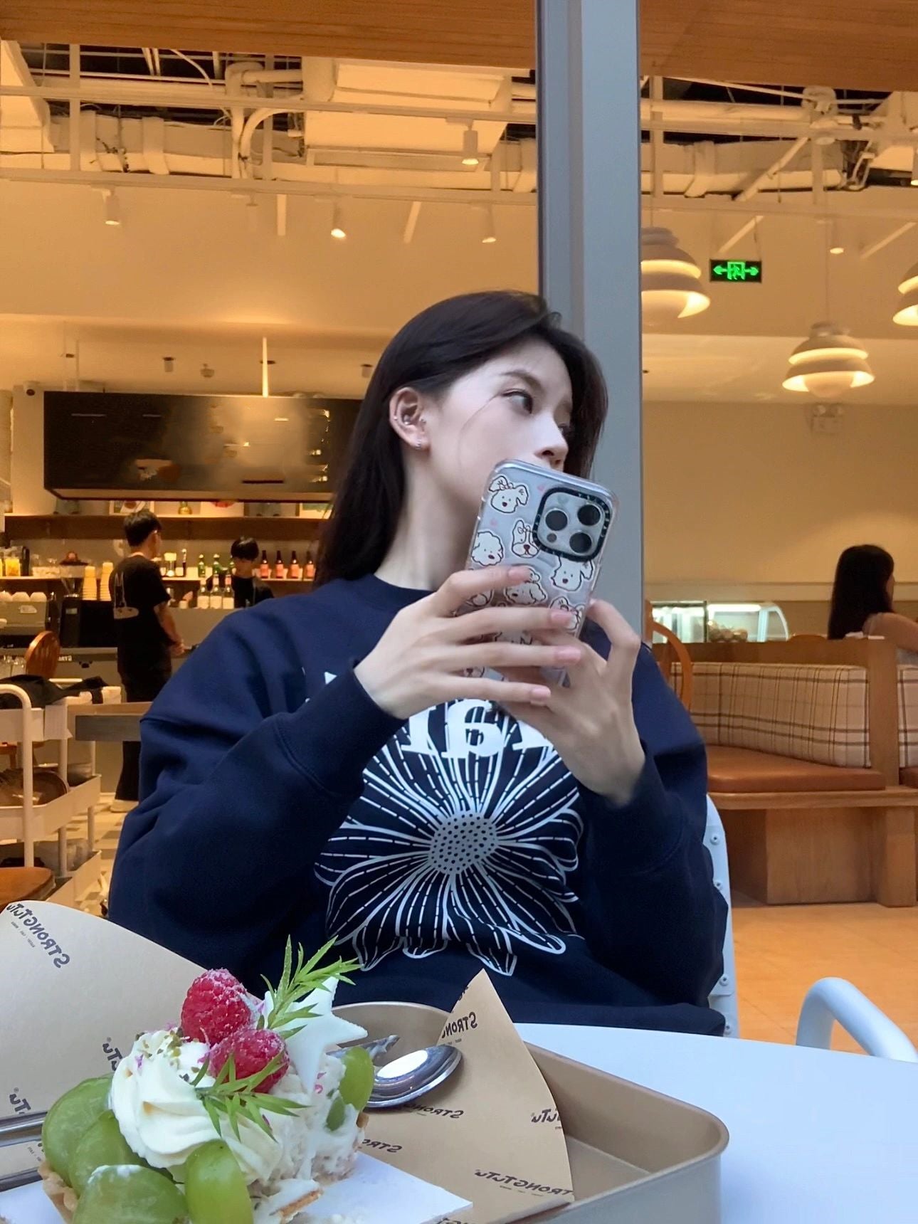 【tops】ラウンドネック長袖パーカーG22853