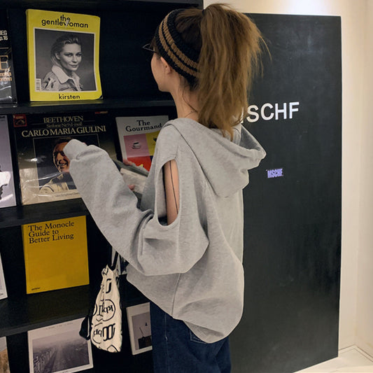 【tops】薄手オープンショルダーパーカーG22867