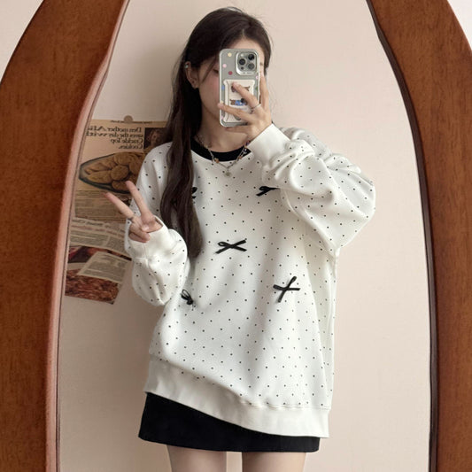 【tops】長袖ドット柄パーカーG22879