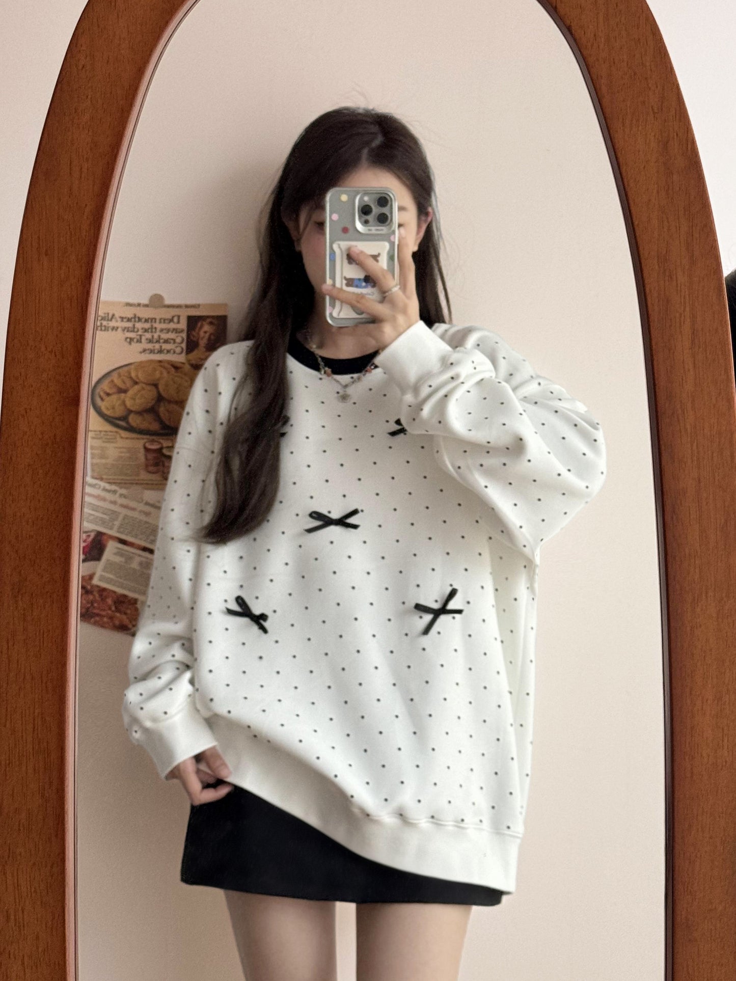 【tops】長袖ドット柄パーカーG22879