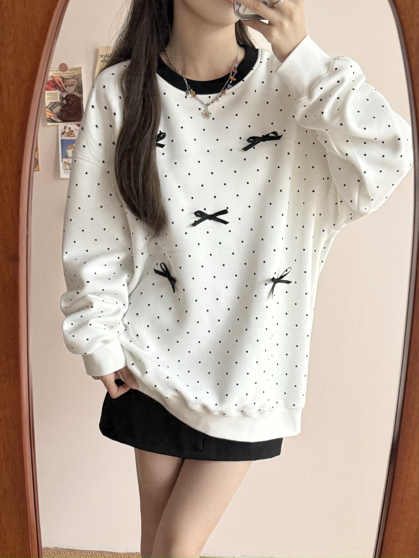 【tops】長袖ドット柄パーカーG22879