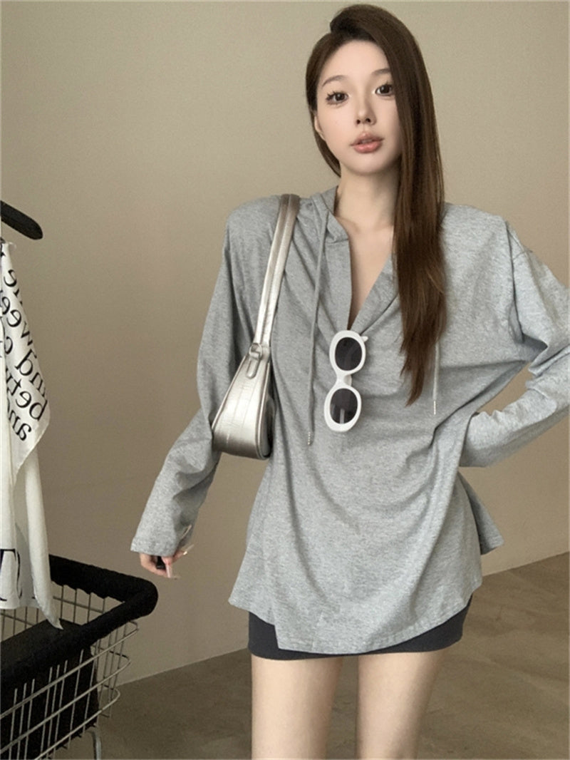 【tops】フード付き長袖TシャツG22894