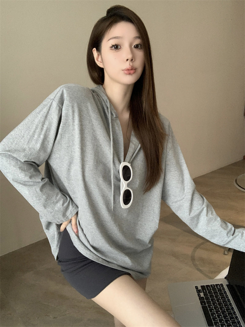 【tops】フード付き長袖TシャツG22894