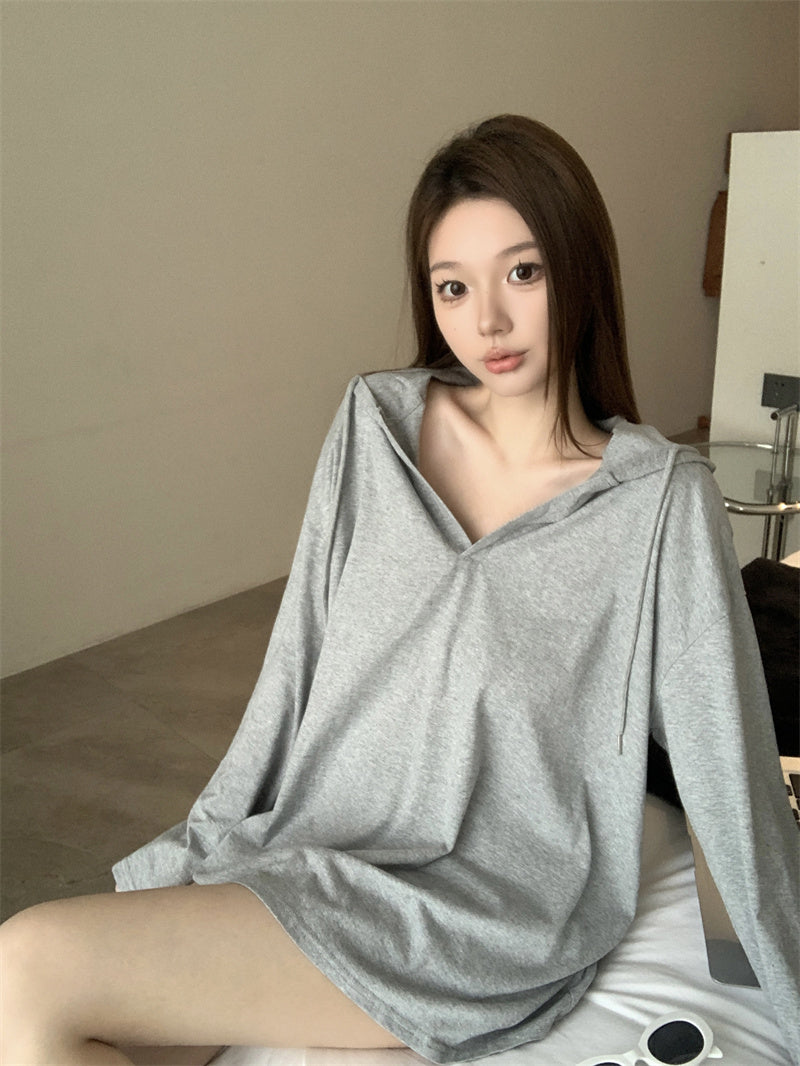 【tops】フード付き長袖TシャツG22894