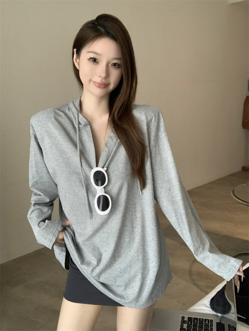【tops】フード付き長袖TシャツG22894